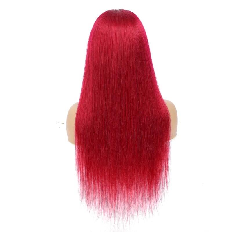 Burgundy Headband Straight Human Hair Wig #99J  Scarf Wig No GLUE Easy - GlamAura