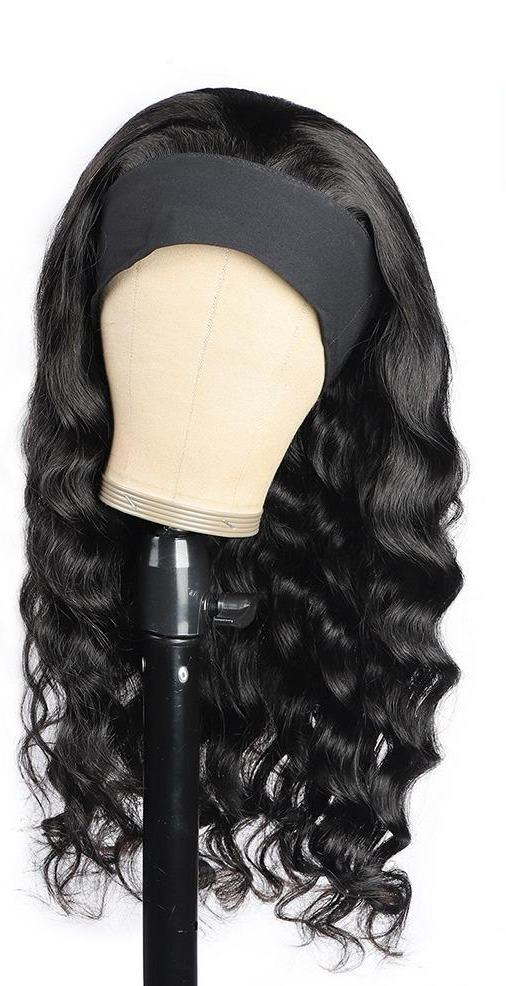 Headband Wig Loose Body Wave Human Hair Scarf Wig No GLUE Easy Wear - GlamAura