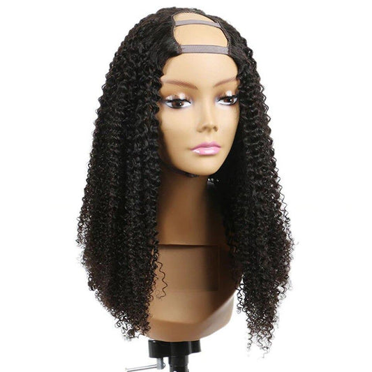 U Part Wig Kinky Curly Human Hair Wigs For Black Women Brazilian Remy - GlamAura