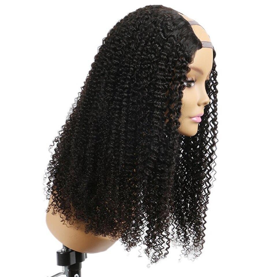 U Part Wig Kinky Curly Human Hair Wigs For Black Women Brazilian Remy - GlamAura