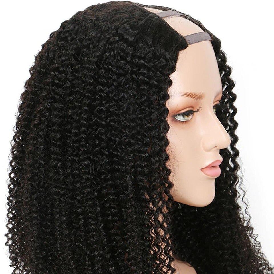 U Part Wig Kinky Curly Human Hair Wigs For Black Women Brazilian Remy - GlamAura