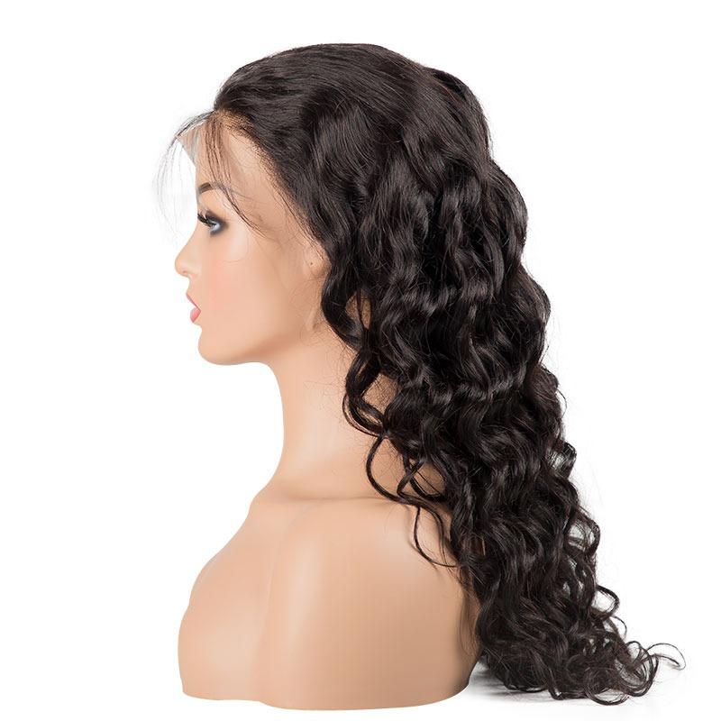 13x4 HD Transparent Lace Front Loose Curly Human Hair Wigs 200% Densit - GlamAura