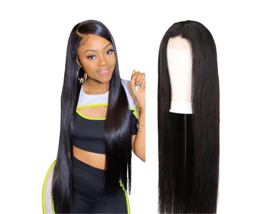 180% Density Full 4x4 Transparent Lace Front Straight Human Hair Wigs - GlamAura