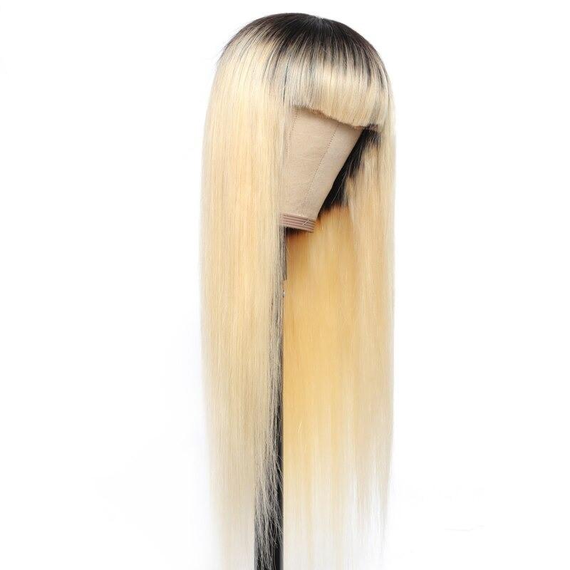 #1B/613 Straight 180% Density #613 Wig with Bang 200% Density Human - GlamAura