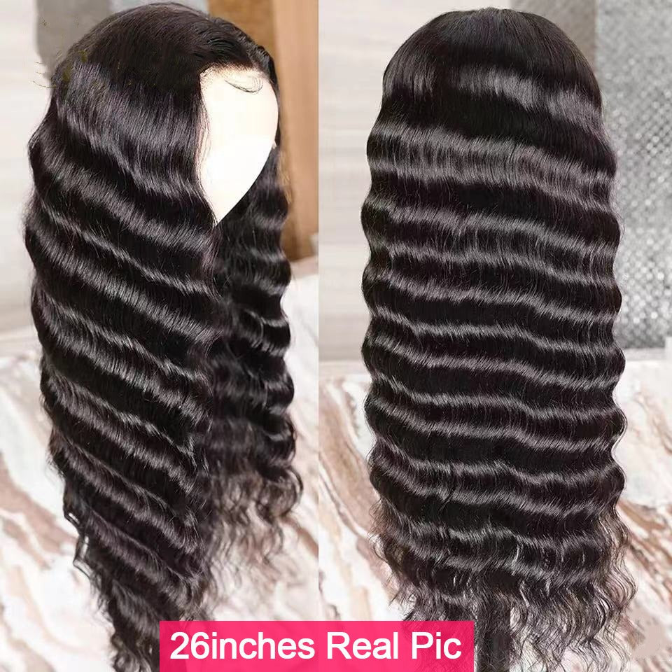U Part Wig Loose Deep Human Hair Wigs For Black Women Brazilian Remy H - GlamAura