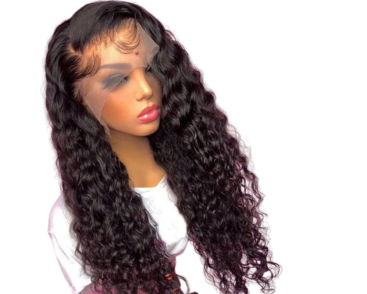 13x4 HD Transparent Lace Frontal Deep Wave Human Hair Wigs 200% Densit - GlamAura