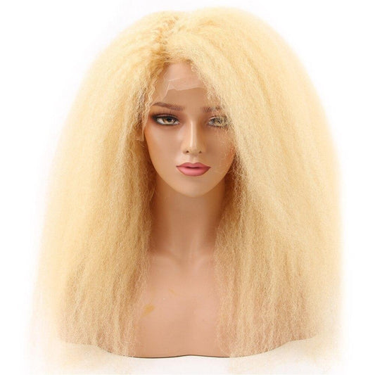 200% Density Kinky Straight 613 Blonde 13x4 Lace 13x6 Frontal Wigs - GlamAura