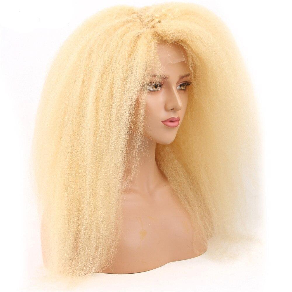 200% Density Kinky Straight 613 Blonde 13x4 Lace 13x6 Frontal Wigs - GlamAura