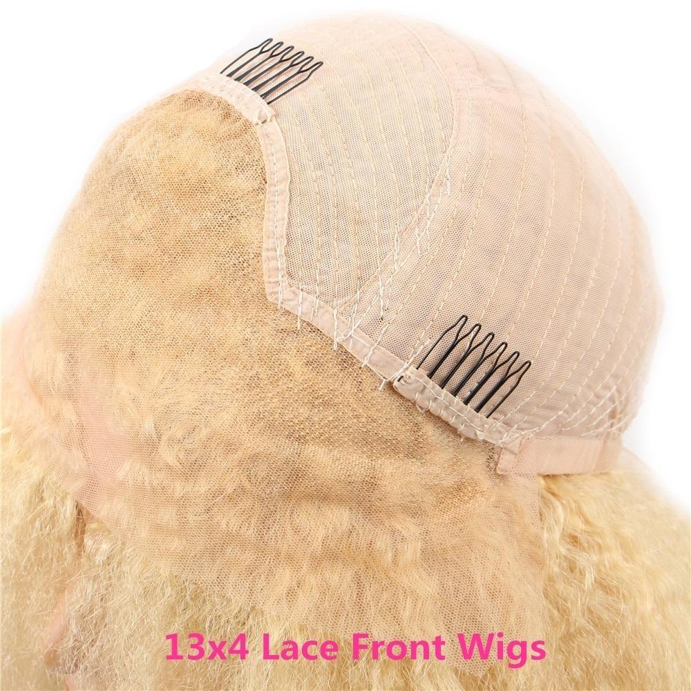 200% Density Kinky Straight 613 Blonde 13x4 Lace 13x6 Frontal Wigs - GlamAura