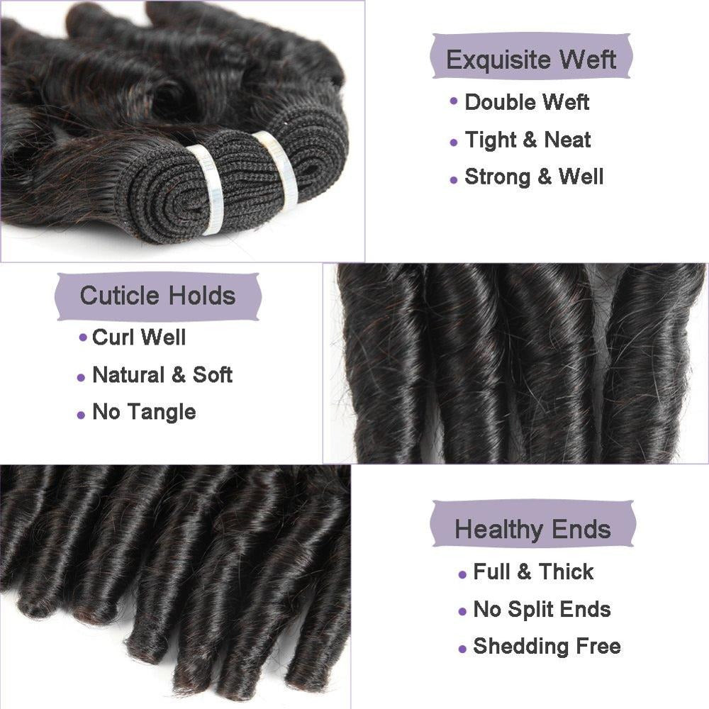10A Grade 3/4 Spring Curl Fumi Human Hair bundles with 4x4 Closures & - GlamAura