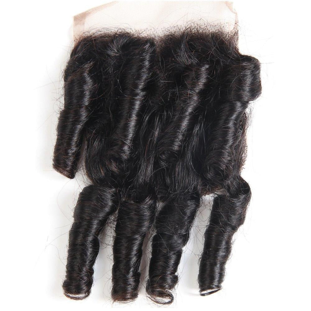 10A Grade 3/4 Spring Curl Fumi Human Hair bundles with 4x4 Closures & - GlamAura