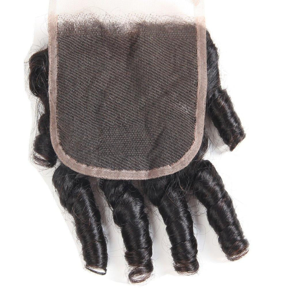10A Grade 3/4 Spring Curl Fumi Human Hair bundles with 4x4 Closures & - GlamAura