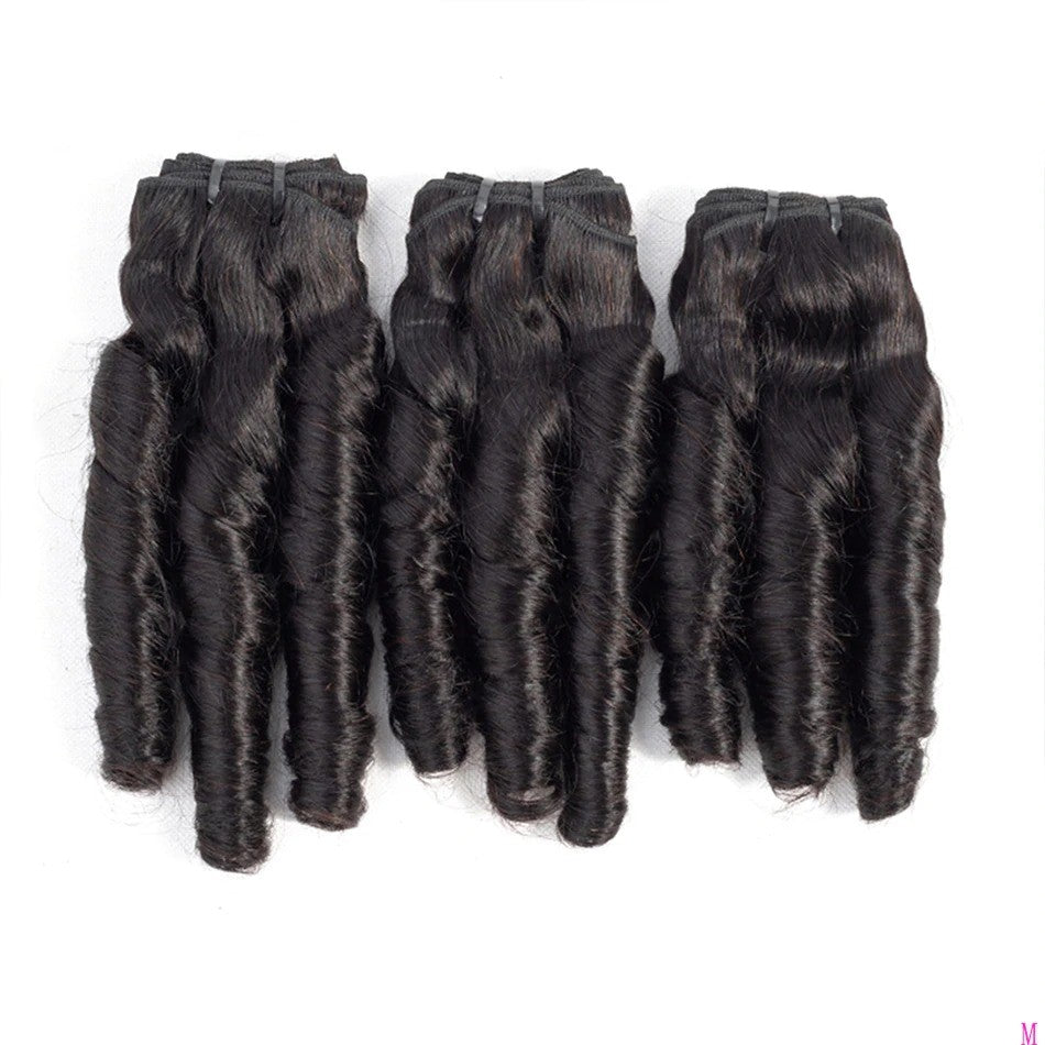 10A Grade 3/4 Spring Curl Fumi Human Hair bundles with 4x4 Closures & - GlamAura