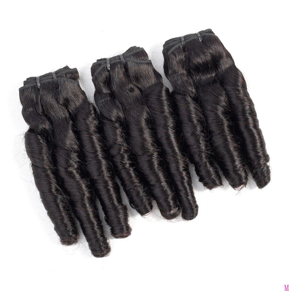 10A Grade 3/4 Spring Curl Fumi Human Hair bundles with 4x4 Closures & - GlamAura
