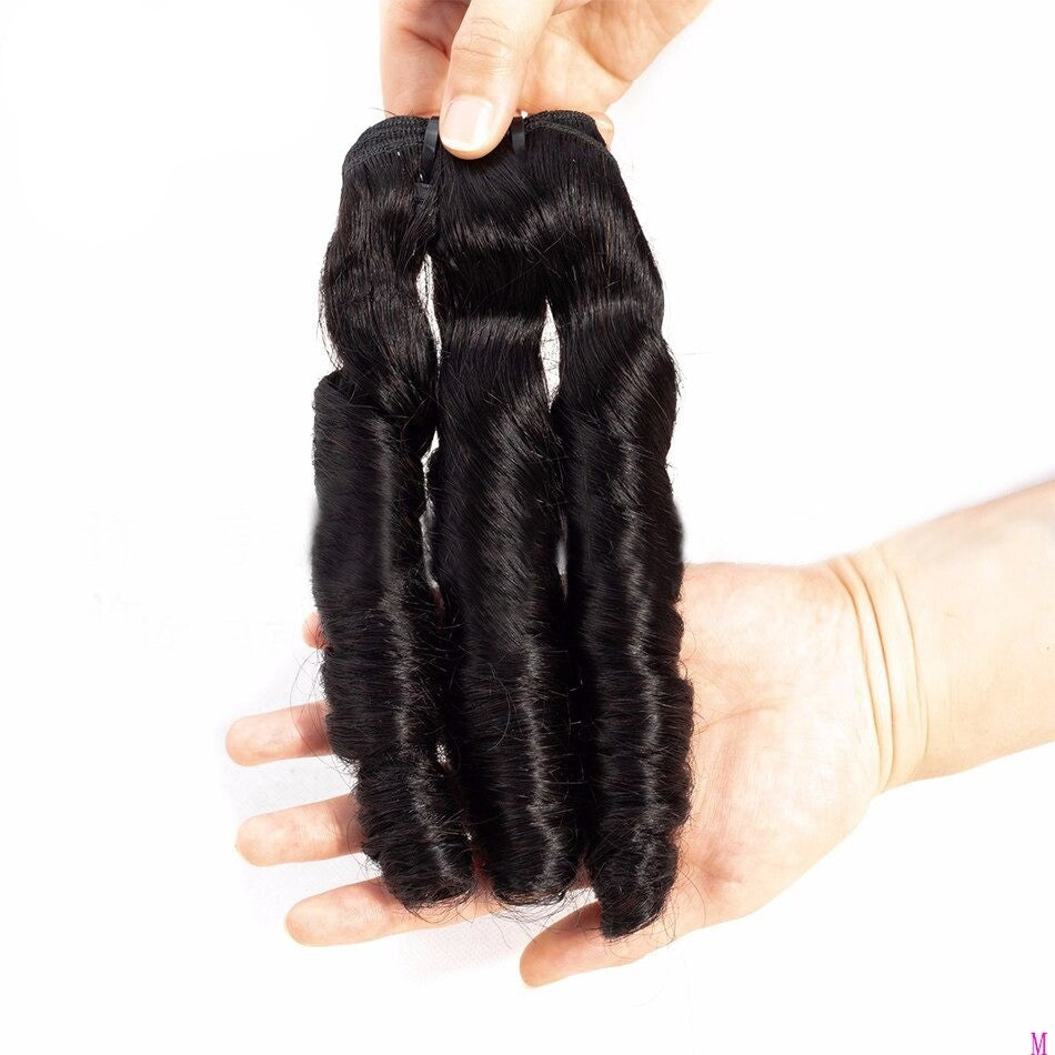 10A Grade 3/4 Spring Curl Fumi Human Hair bundles with 4x4 Closures & - GlamAura