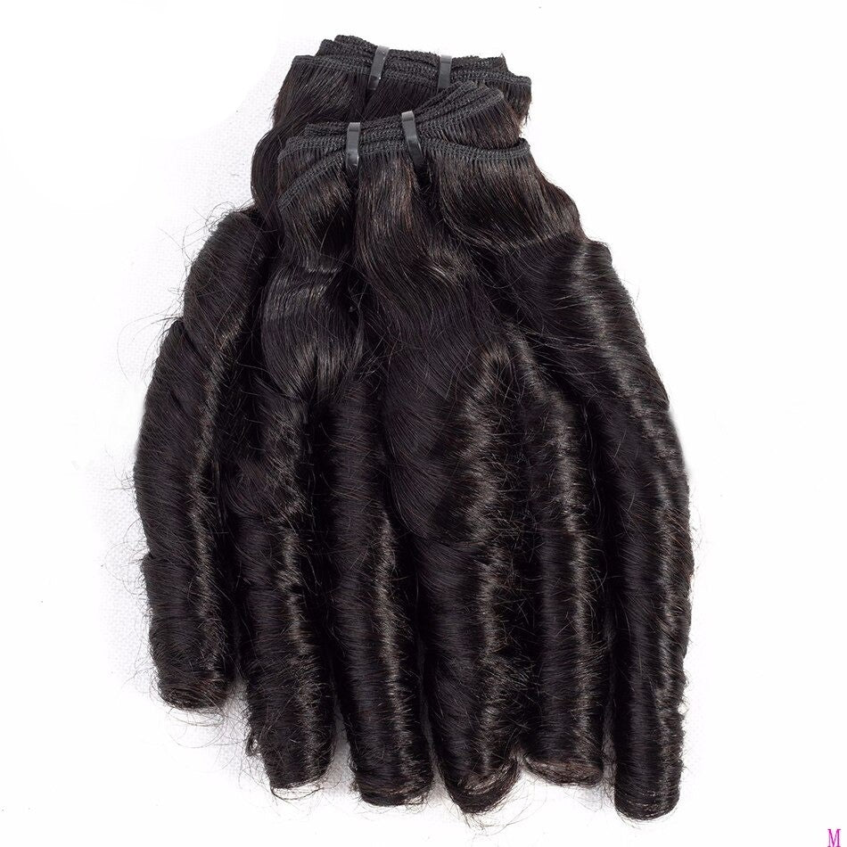 10A Grade 3/4 Spring Curl Fumi Human Hair bundles with 4x4 Closures & - GlamAura