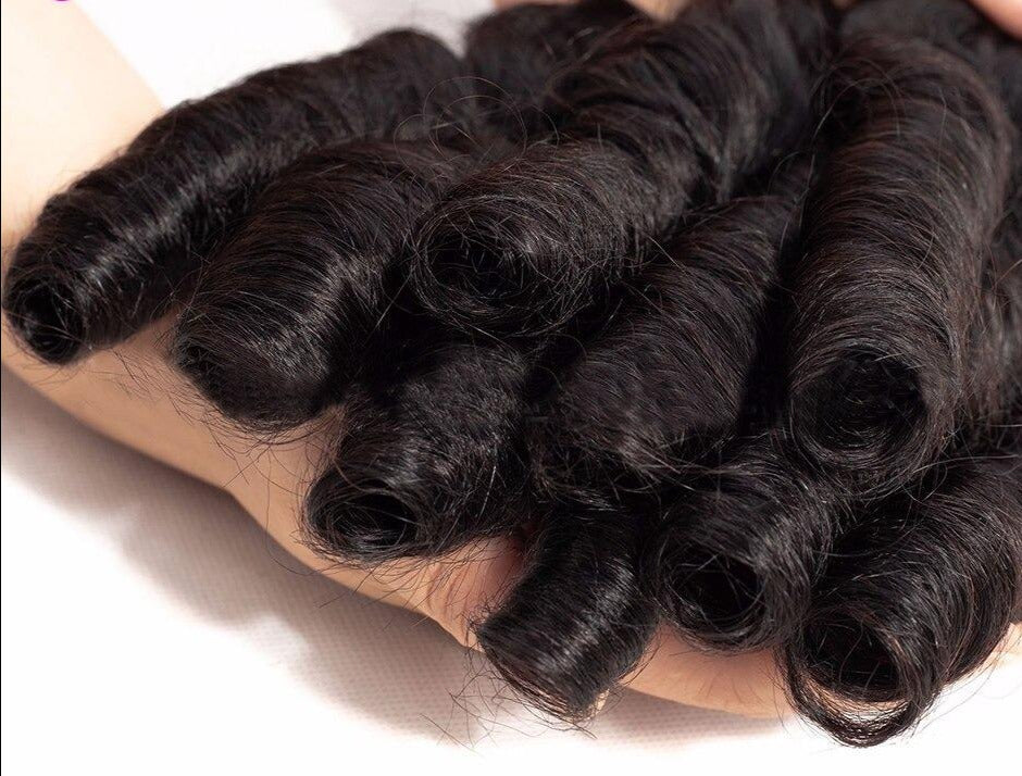 10A Grade 3/4 Spring Curl Fumi Human Hair bundles with 4x4 Closures & - GlamAura