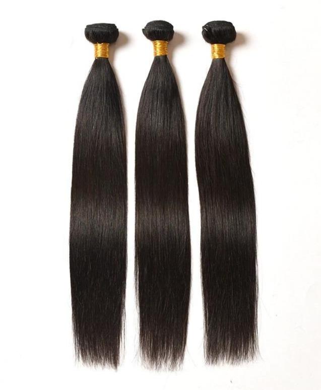 10A Grade 3/4 Straight Human Hair Bundles 4x4 Closures and 13x4 fronta - GlamAura