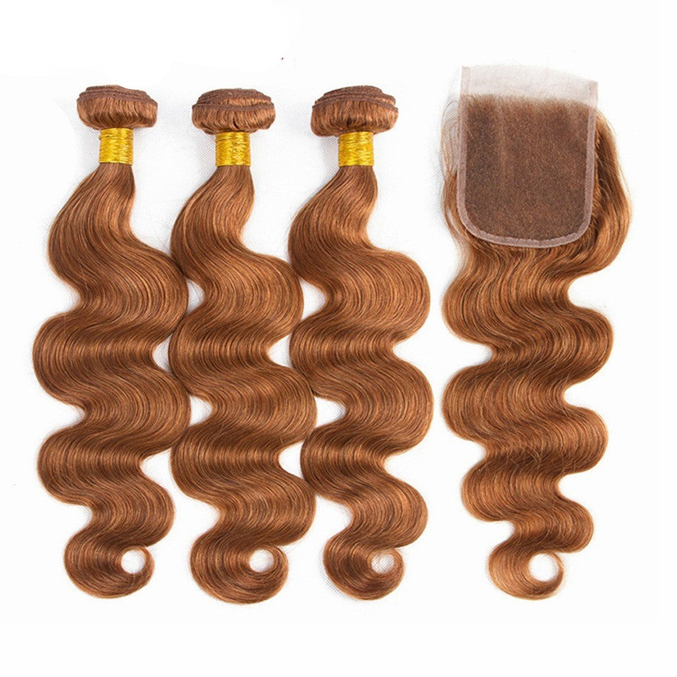#30 Ombre 10A Grade Body Wave #1B/30 BUNDLES with 4x4 CLOSURES & 13x4 - GlamAura