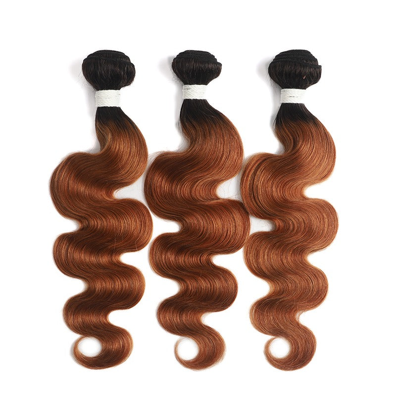 #30 Ombre 10A Grade Body Wave #1B/30 BUNDLES with 4x4 CLOSURES & 13x4 - GlamAura