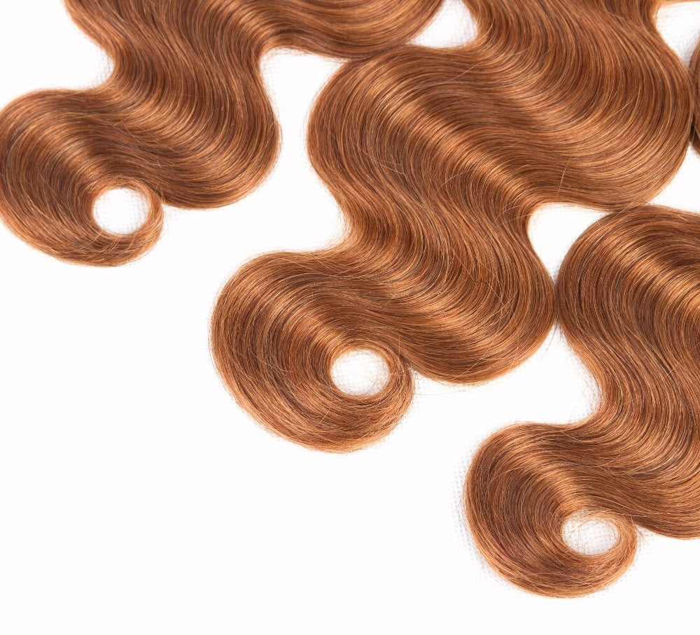 #30 Ombre 10A Grade Body Wave #1B/30 BUNDLES with 4x4 CLOSURES & 13x4 - GlamAura