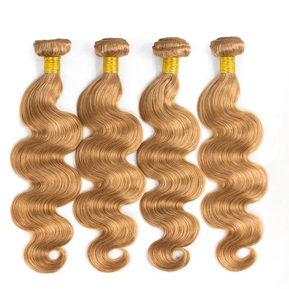 #27 Body Wave 10A Grade #1B/27 Hair BUNDLES with 4x4 CLOSURES & 13x4 F - GlamAura