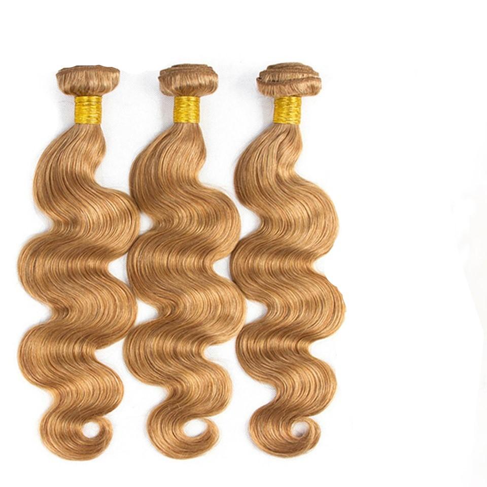 #27 Body Wave 10A Grade #1B/27 Hair BUNDLES with 4x4 CLOSURES & 13x4 F - GlamAura