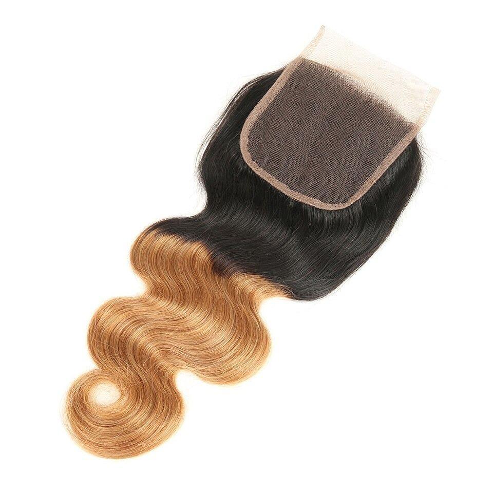 #27 Body Wave 10A Grade #1B/27 Hair BUNDLES with 4x4 CLOSURES & 13x4 F - GlamAura