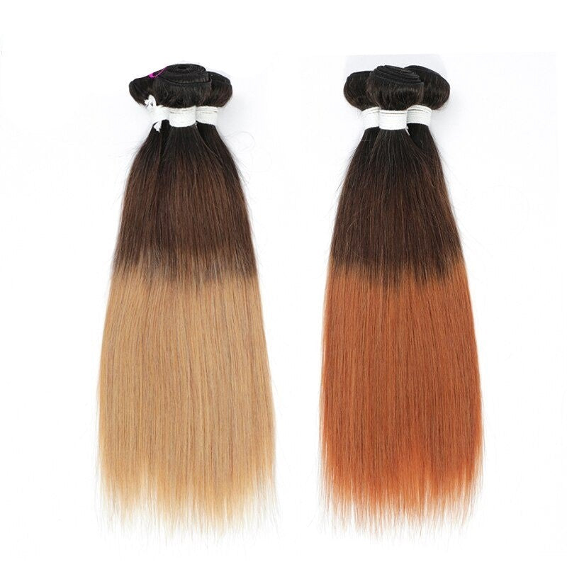 10A Grade #1B/4/30  Straight #1B/4/27 BUNDLES with 4x4 CLOSURES & 13x4 - GlamAura