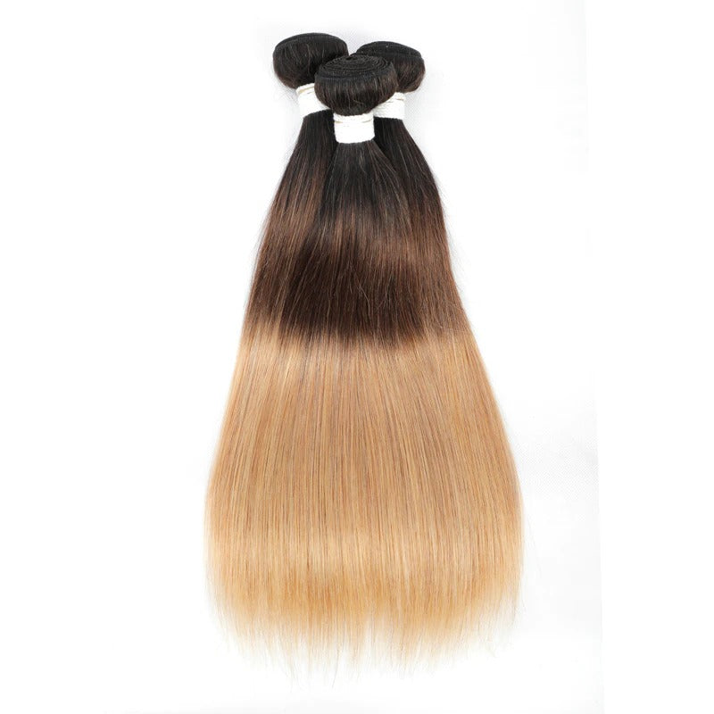 10A Grade #1B/4/30  Straight #1B/4/27 BUNDLES with 4x4 CLOSURES & 13x4 - GlamAura