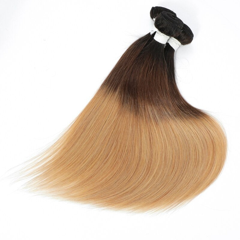 10A Grade #1B/4/30  Straight #1B/4/27 BUNDLES with 4x4 CLOSURES & 13x4 - GlamAura