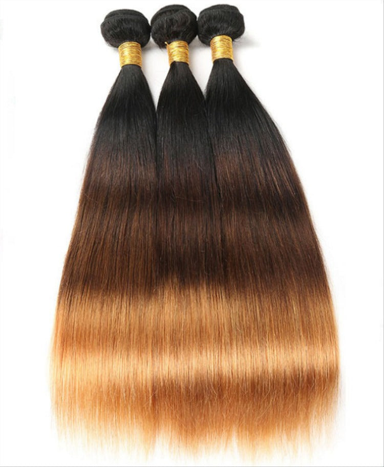 10A Grade #1B/4/30  Straight #1B/4/27 BUNDLES with 4x4 CLOSURES & 13x4 - GlamAura