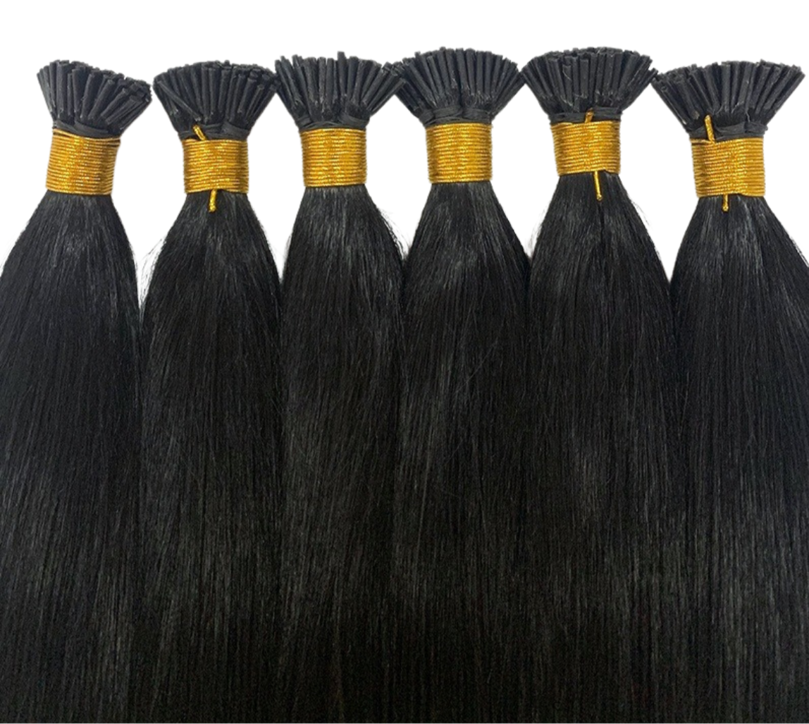 Brazilian Straight Human Hair I Tip Microlinks Bulk Braiding Human Hai - GlamAura