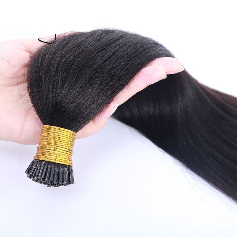 Brazilian Straight Human Hair I Tip Microlinks Bulk Braiding Human Hai - GlamAura