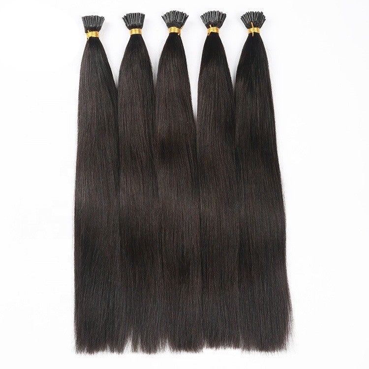 Brazilian Straight Human Hair I Tip Microlinks Bulk Braiding Human Hai - GlamAura