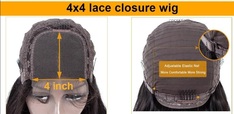 BeuMax 4x4 Straight Wig 5x5 Lace Closure wigs 6x6 Human Hair Wigs - GlamAura