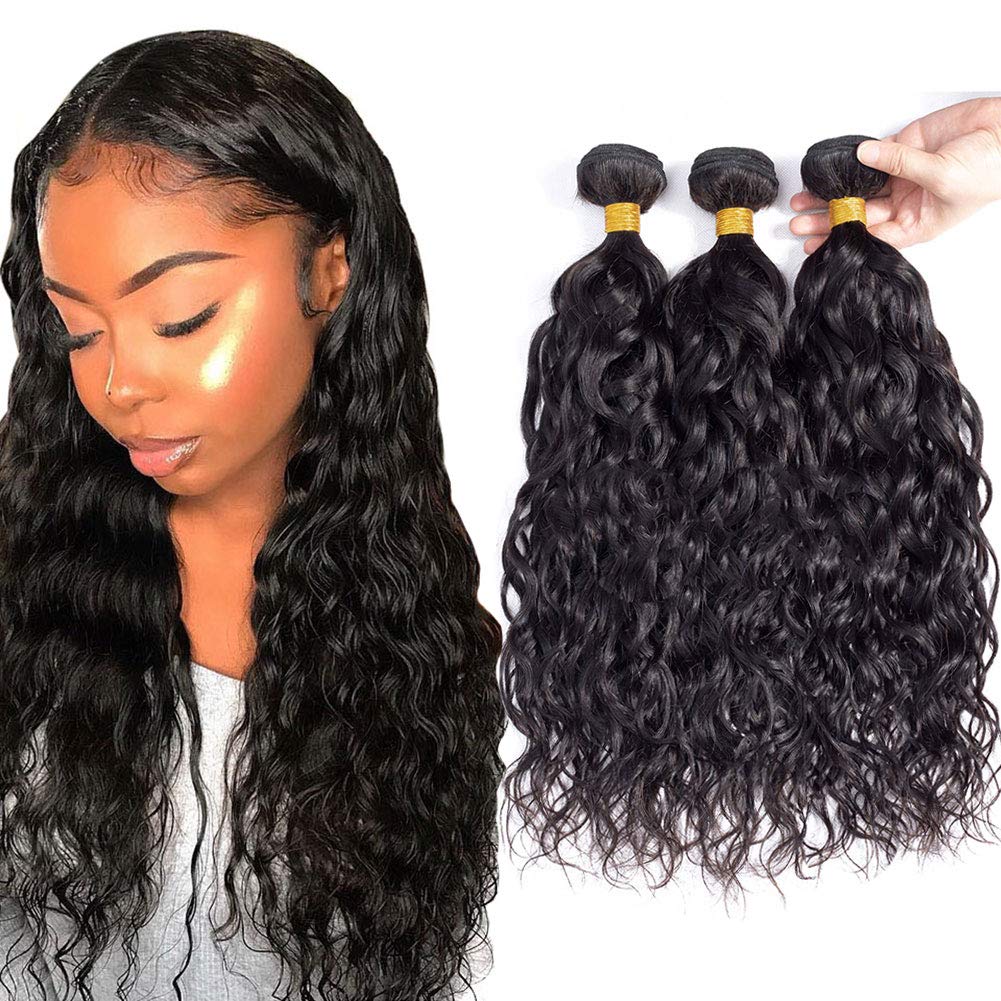 BeuMAX 10A Grade 3/4 Bundles Water Wave Peruvian Human Hair Extensions - GlamAura