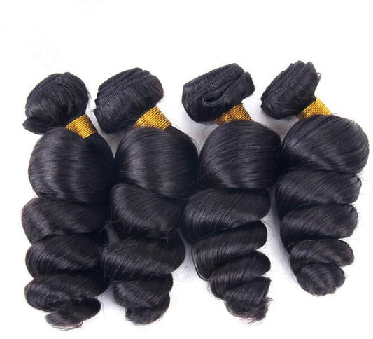 BeuMAX 10A Grade 3/4 Loose Wave Bundles Peruvian Human Hair Extensions - GlamAura