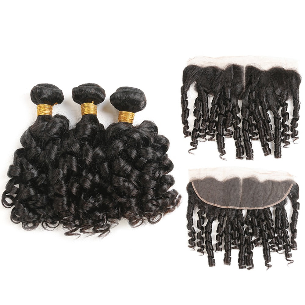 10A Grade Brazilian 3/4 Bundles Loose Bouncy Curl Human Hair bundles w - GlamAura