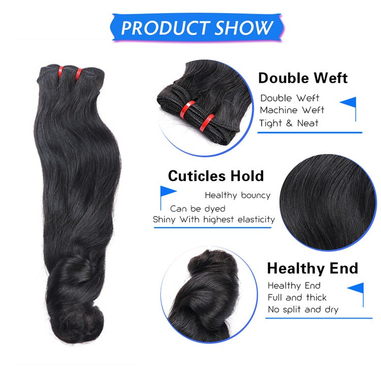 10A Grade Brazilian 3/4 Bundles U6 Bouncy Curl Human Hair bundles with - GlamAura