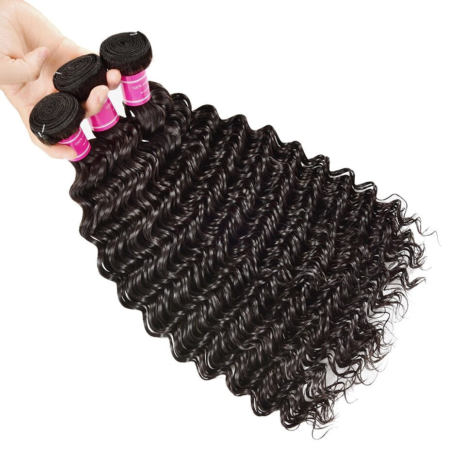 Wholesale Peruvian Deep Wave 5/6/10/12 Bundles 10A Grade Human Hair Bu - GlamAura