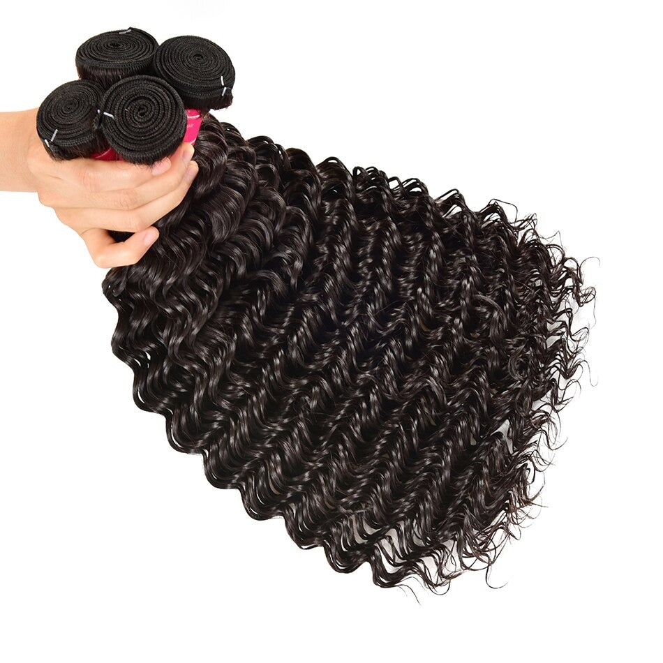 Wholesale Peruvian Deep Wave 5/6/10/12 Bundles 10A Grade Human Hair Bu - GlamAura