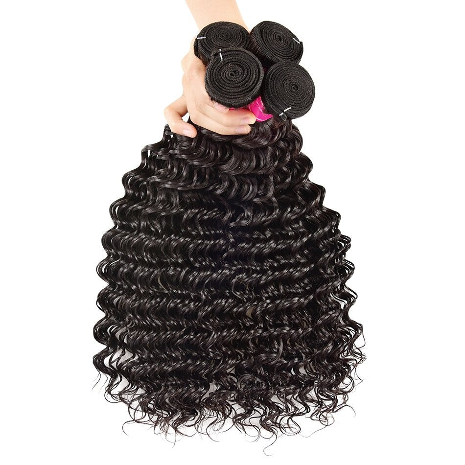 Wholesale Peruvian Deep Wave 5/6/10/12 Bundles 10A Grade Human Hair Bu - GlamAura