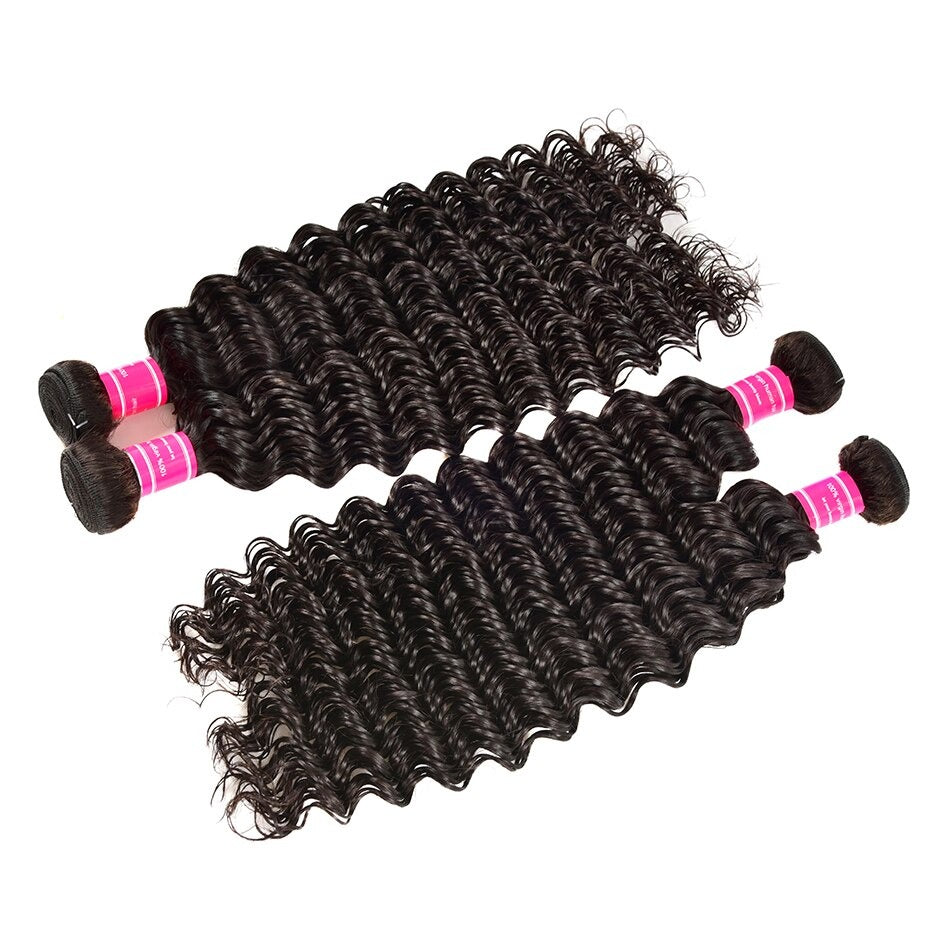 Wholesale Peruvian Deep Wave 5/6/10/12 Bundles 10A Grade Human Hair Bu - GlamAura