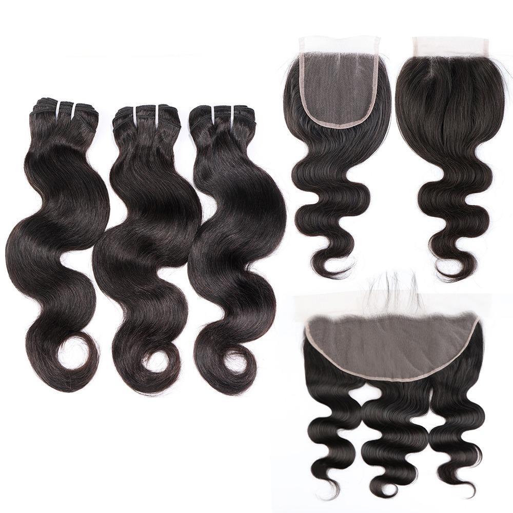 Beumax Double Drawn 12A Grade Body Wave BUNDLES with CLOSURES & - GlamAura