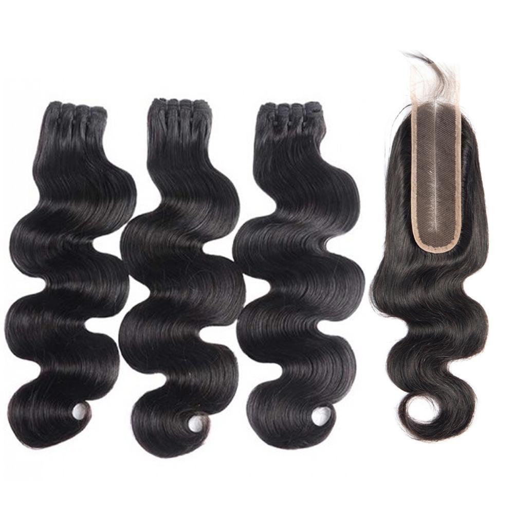Beumax Double Drawn 12A Grade Body Wave BUNDLES with CLOSURES & - GlamAura