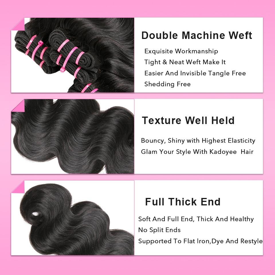 Beumax Double Drawn 12A Grade Body Wave BUNDLES with CLOSURES & - GlamAura