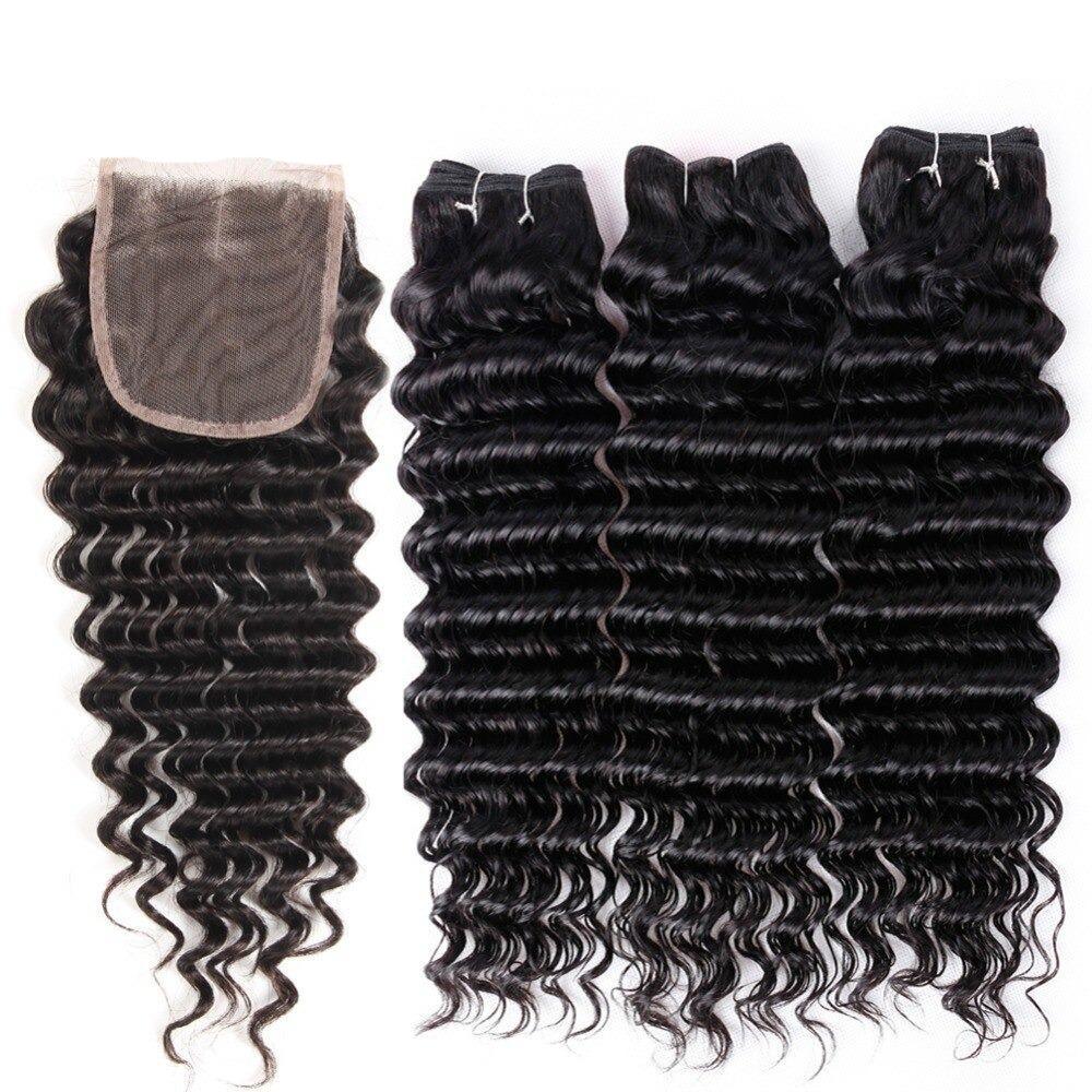 Beumax Double Drawn 12A Grade Deep Wave BUNDLES with CLOSURES & - GlamAura