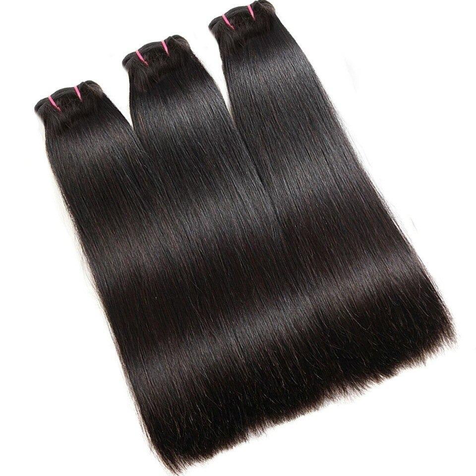 Super Double Drawn 12A Grade Straight Hair BUNDLES with CLOSURES & FRO - GlamAura