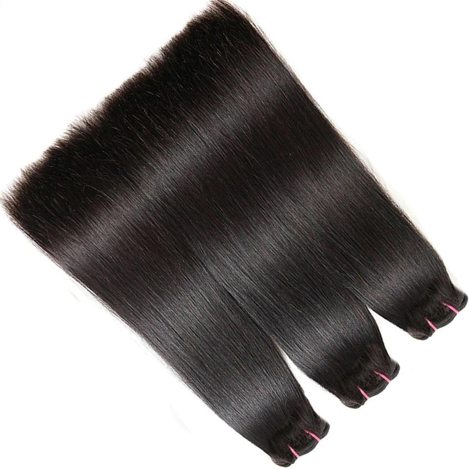 Super Double Drawn 12A Grade Straight Hair BUNDLES with CLOSURES & FRO - GlamAura